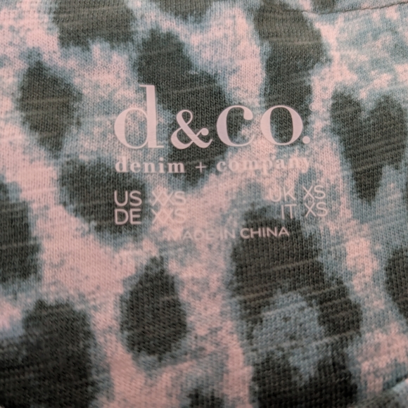 Denim&Co Green Animal Print Midi Dress Short Sleeve XXS XS Cotton Linen Blend - Picture 7 of 8